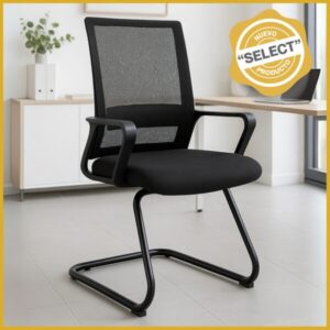 Silla de Visita N2 Mesh y tela negra
