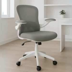 Silla Operativa H6 Mesh con Tela Gris y Brazos Abatibles